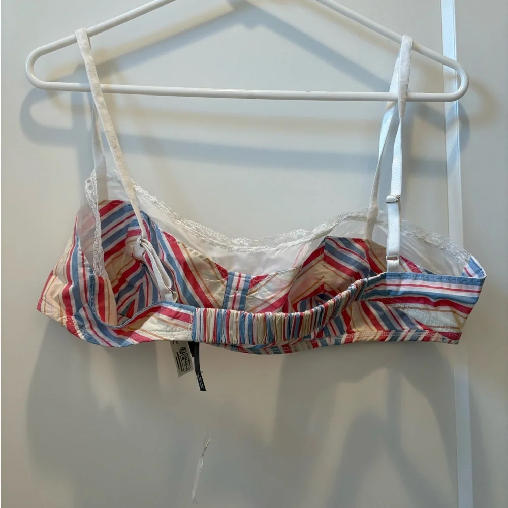 BY ANTHROPOLOGIE LACE-TRIM COTTON SHELF BRALETTE‎